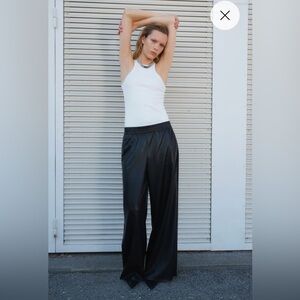 Faux Leather Joggers